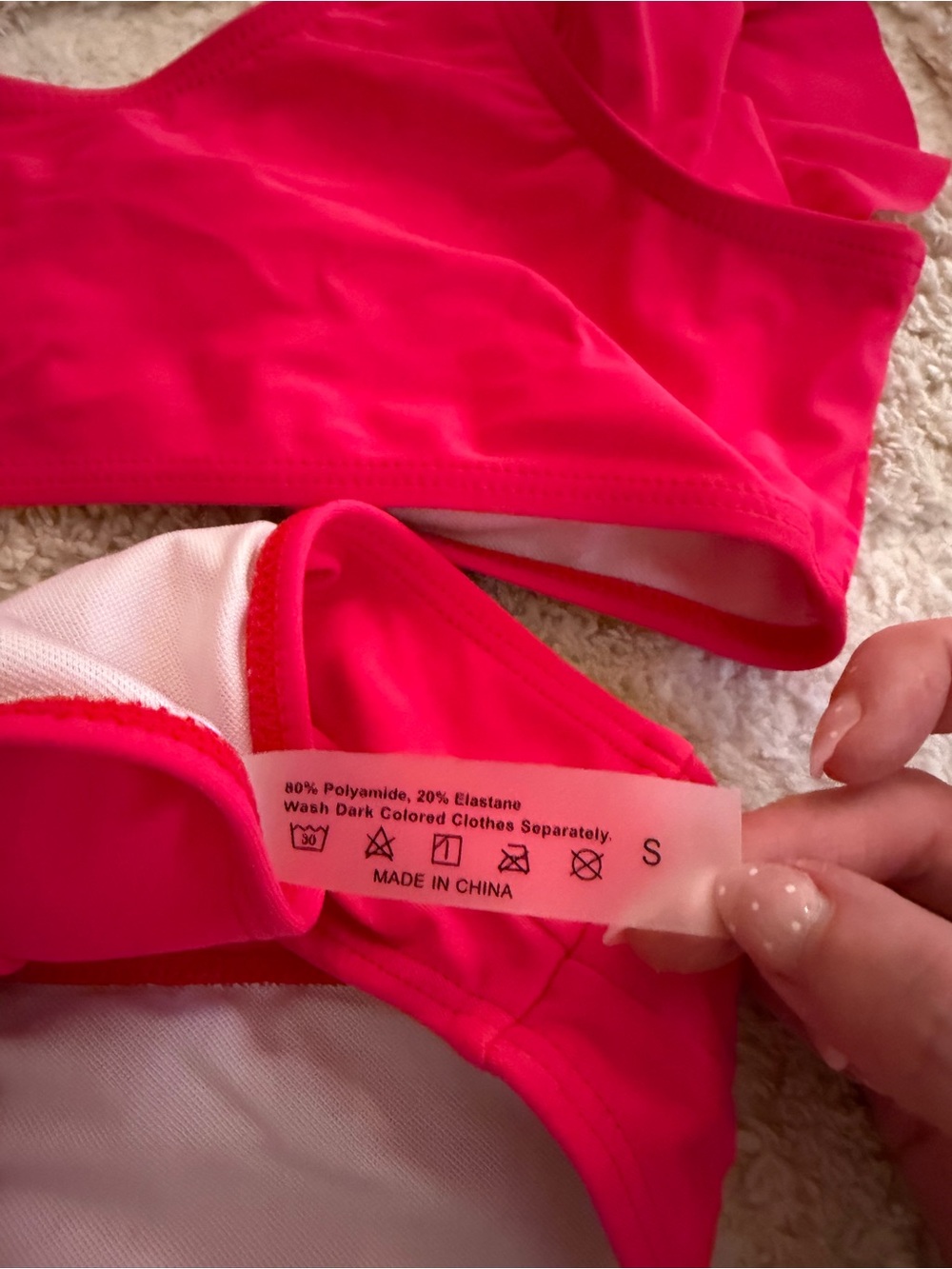 Women’s Pink Ruffle Bikini Set - Picture 4 of 4